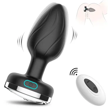 2020 pentru adulti noi produse felinar vârful conului wireless masaj luminos silicon anal plug vibrator