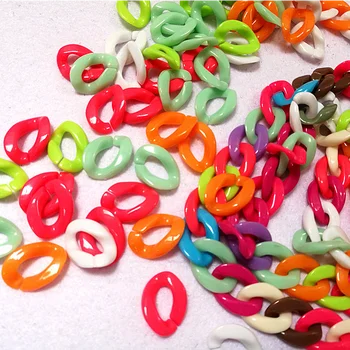 50pcs/lot 17*23mm Acrilice lanț plastic culoare nouă deschidere lanț puzzle pentru copii DIY accesorii colier cercei material