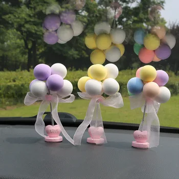 Baloane colorate Mașină Decoratiuni Drăguț Mini Masina de Desene animate Creative Ornamente Accesorii Auto pentru Fete tabloul de Bord Accesorii