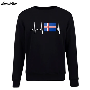 De primăvară de Moda toamna Fierbinte Islanda Flag hoodie Islandeză Inimii Cadou Haina Barbati pulover Fleece Hanorac Harajuku